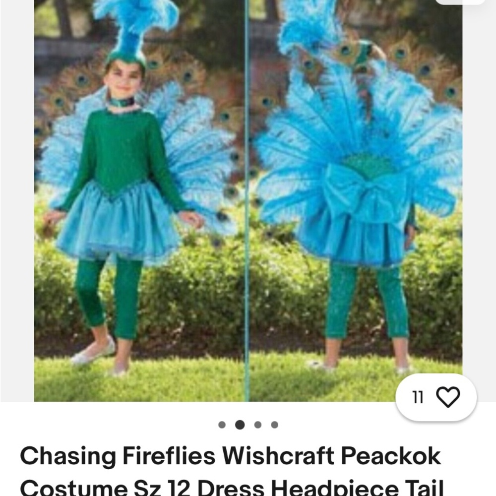 Chasing Fireflies Wishcraft Peackok Costume Sz 6.